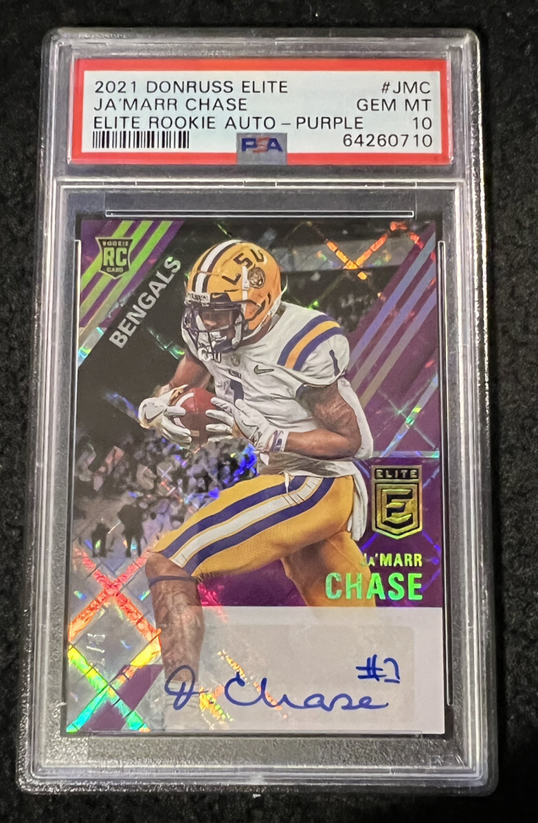 JaMarr Chase Panini Donruss Elite Elite Rookie Autographs #JMC Purple