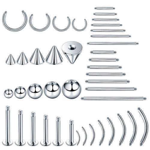 100 piezas Accesorios de perforación de cuerpo de acero inoxidable Tornillo de bola de repuesto Barra - Imagen 1 de 2