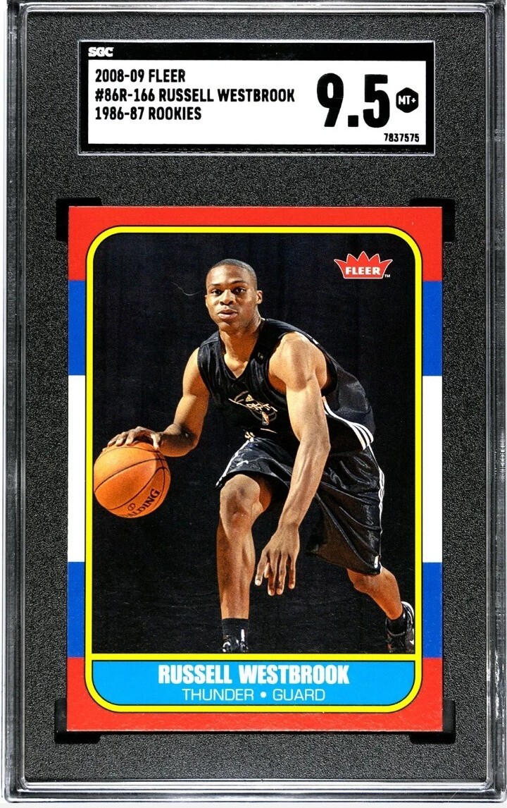 2008-09 Fleer 1986-87 Retro Rookie Russell Westbrook RC #86R-166 SGC 9. ...