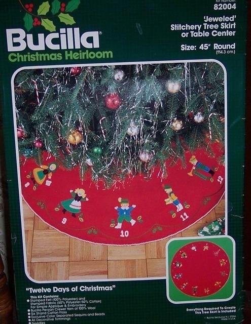 bucilla 12 days of christmas tree skirt