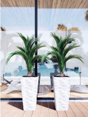Square Tall Plant Pot Elegant Large Flower Indoor Outdoor Garden Planters  Diva | eBay