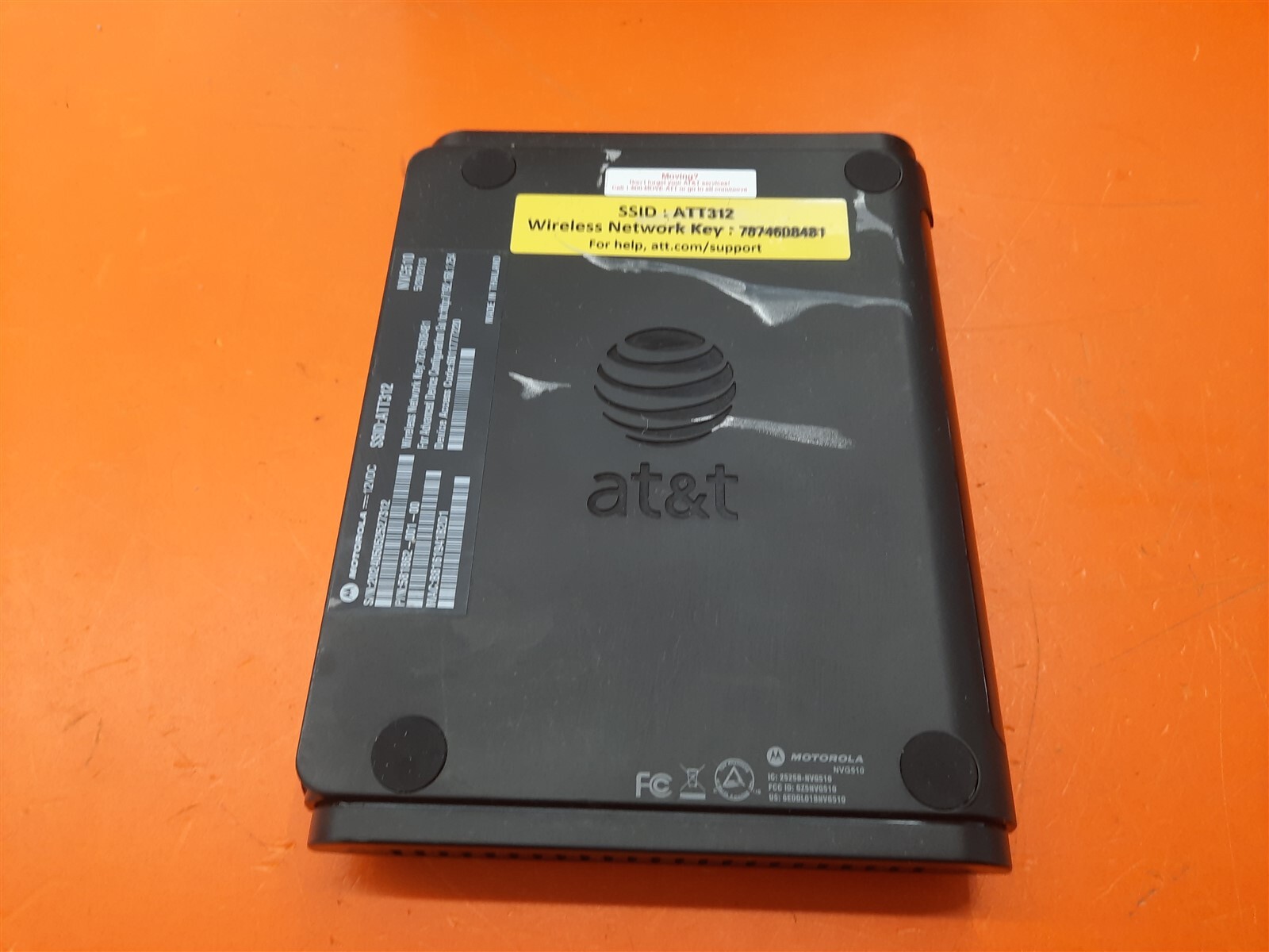 Nvg510 Router ⭐️⭐️⭐️⭐️⭐️ AT&T Motorola NVG510 Modem Wi-Fi Router 12VDC 581562-001-00 ...