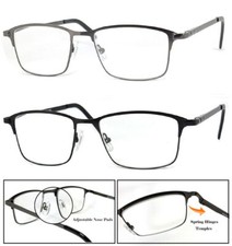 Man Woman Metal Frame Full Lens Magnified Clear Lens Reading Glasses RE259
