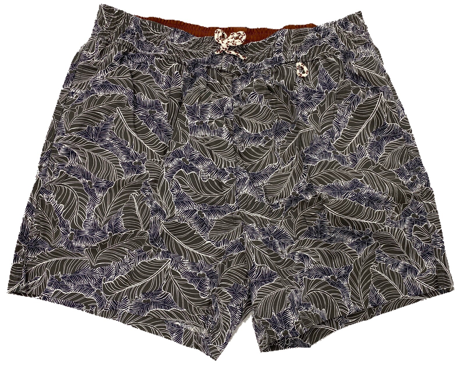 Loro Piana Palm Leaf Cotton Swimsuit Shorts Size Large Made in Italy