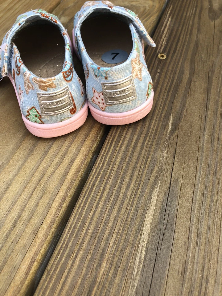 Toms Tiny Clásico Bebé Azul Brillo Azúcar Galletas Estampado Zapatos Niño Pequeño Talla 7 Nuevo Foto 4 de 4