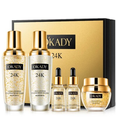 24k Gold Light Luxus Hautpflege Set Feuchtigkeitsspendend und Feuchtigkeitsspendend 5-teilig Aufhellend