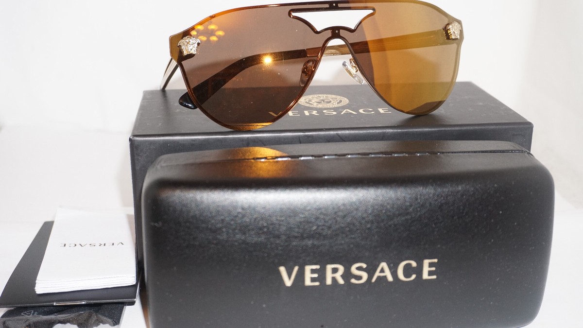 Versace New Sunglasses Gold Red Mirror VE2161 1002F9 42 140  display picture 1