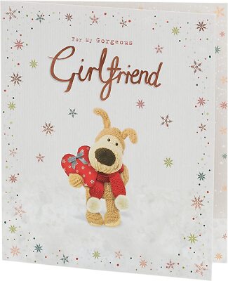Für meine wunderschöne Freundin Boofle im Schnee mit Herz Geschenk Weihnachtskarte