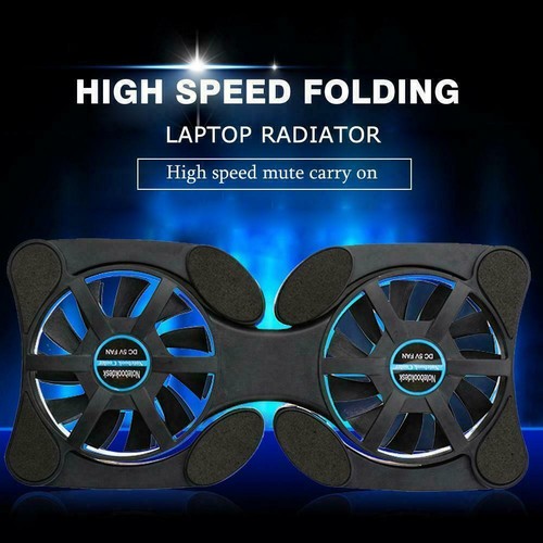 Foldable Mini Notebook Cooler Laptop USB Double Cooling Pad H6K3❉ Computer B6M3 - Photo 2/8