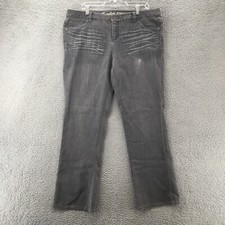Tommy Hilfiger Freedom Straight Jeans Womens 16 Gray Mid Rise 5 Pockets Zip Fly