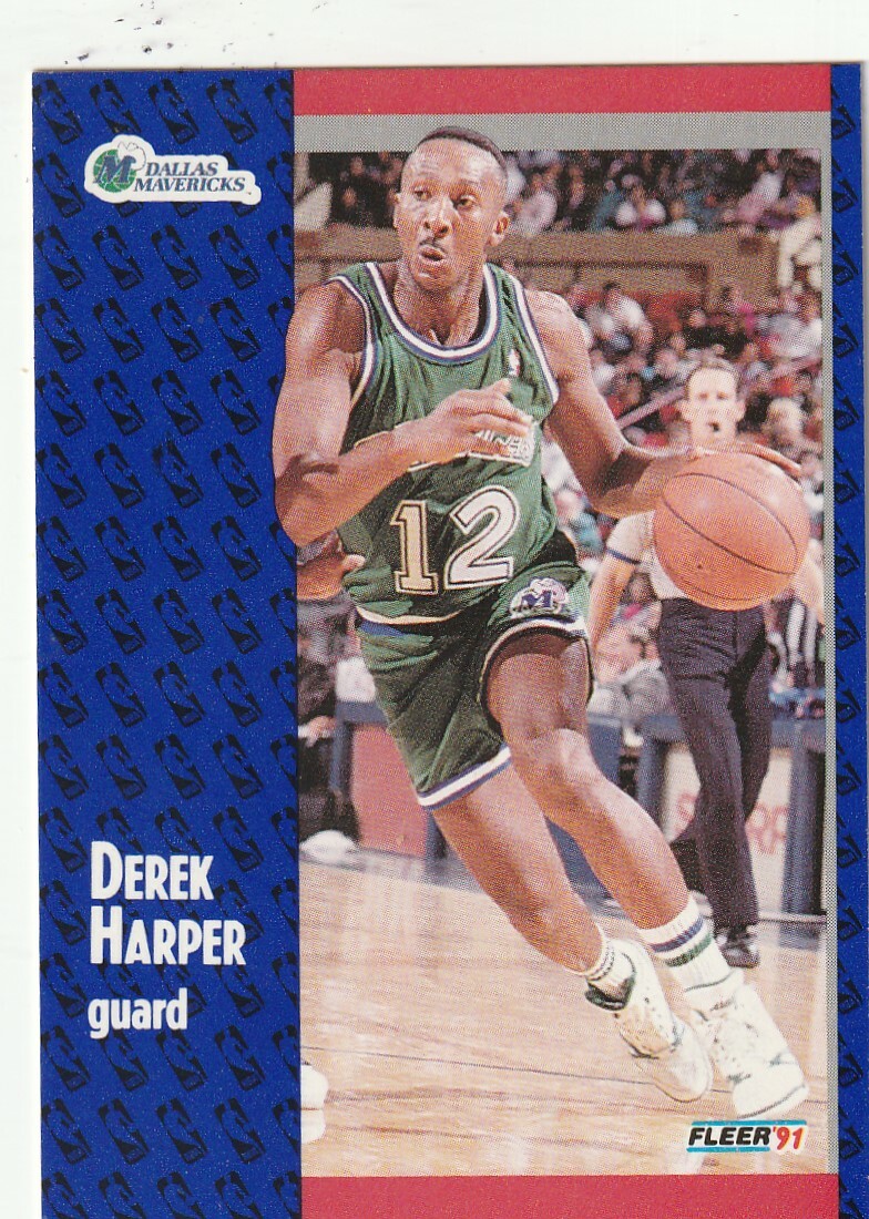 FREE SHIPPING-MINT-1991-92 Fleer Derek Harper #45 MAVERICKS