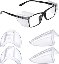Safety Glasses Side Shields for  Glasses, Slip on Clear Eye Glasses, Fits Small 