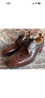 9.5 M UK/ 10.5 US Mens Church\'s Prima Classe Brown Ostrich Leather Derby Shoes CHURCH main image 2
