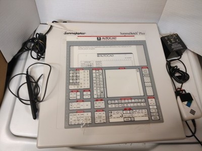 VINTAGE Summagraphics MM1201 SummaSketch Plus Tablet CAD Digitizer w/ Mouse READ