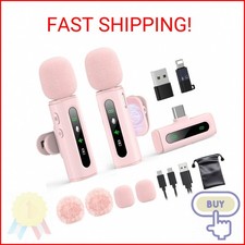 USB C Lavalier Microphone Wireless Mini Mic for Type-C Android Phone/Tablet/PC V