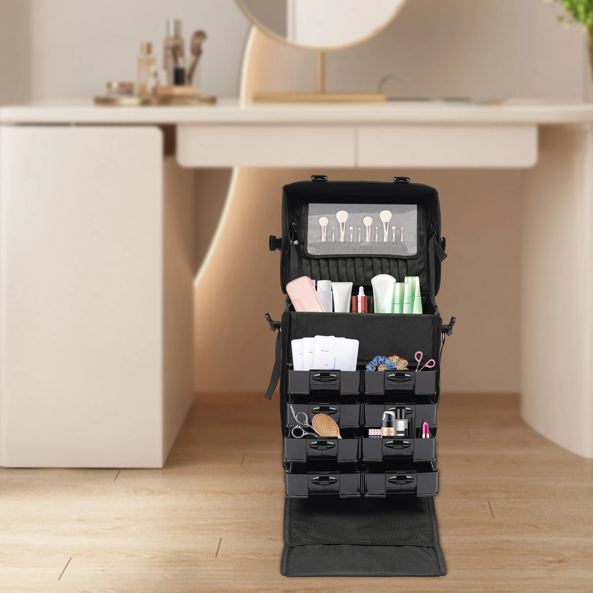 KOSMETIKKOFFER TROLLEY FRISEURKOFFER Schminkkoffer Make-up Koffer