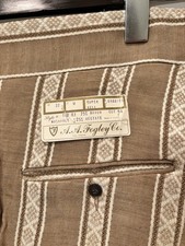 Vtg 1970s Striped Bell Bottoms Pants Size 32 Unhemmed NOS Flair HIPPIE Khaki TAN