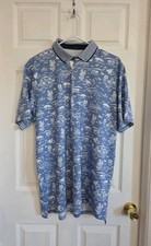 Greyson Golf Shirt Hidden Village Polo Cloud Light Blue Size Large