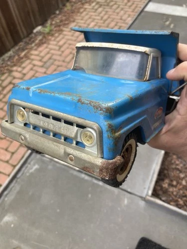 Vintage Tonka Blue Hydraulic Dump Truck Pressed Steel Toy 1965 - 1967 Works!!