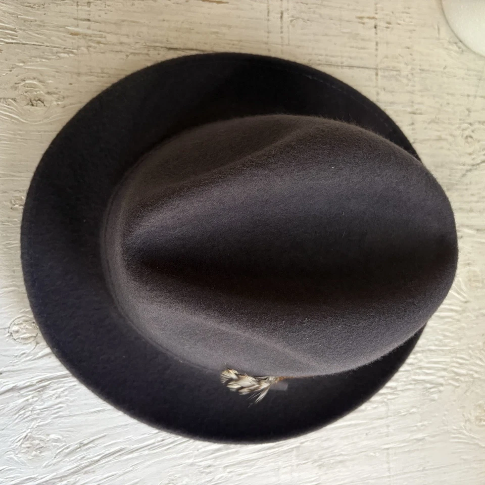 Sombrero Fedora De Lana Gris De Colección Cellini Italia Dobbs Quinta Avenida Hecho en EE. UU. Foto 4 de 4