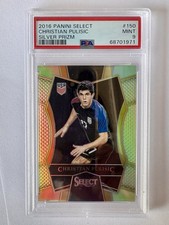 2016-17 Panini Select Christian Pulisic PSA 9 Silver Prizm Rookie Card #150 (RC). rookie card picture
