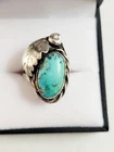 VTG Native American Navajo Sterling Silver Turquoise Ring Size 4.5 Ladies