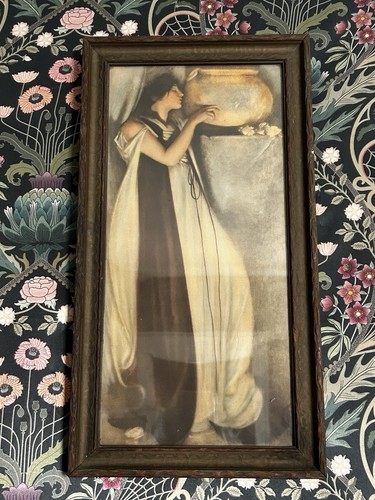 Antigua impresión enmarcada Art Nouveau de John White Alexander Isabella y olla de albahaca - Imagen 8 de 9