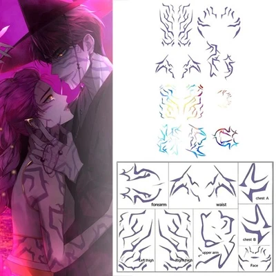 Kpop Demon Hunters Temporary Tattoos Rumi Jinu Anime Cosplay Prop DIY Stickers