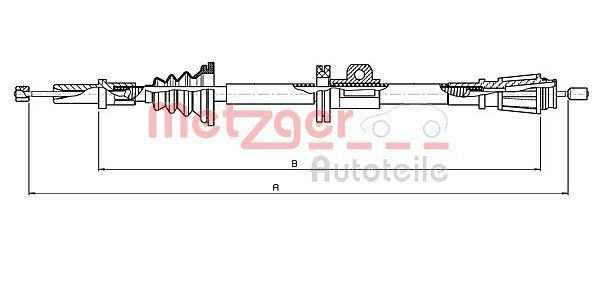 Original METZGER Cable Pull Parking Brake 10.8061 for Volvo