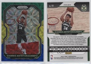 2020-21 Panini Prizm Choice Blue Yellow & Green Giannis Antetokounmpo #111