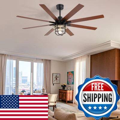 Sofucor 66 Inch Ceiling Fans Lights And Remote 6-Speed 3-Timer Farmhouse
