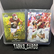 Baker Mayfield Sooners 2018 Leaf Draft Field Generals & draft card RC