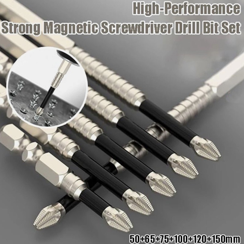 6X K5 Magnetic Screwdriver Bit Set Impact-Resistant, Anti-Slip Drill Bits