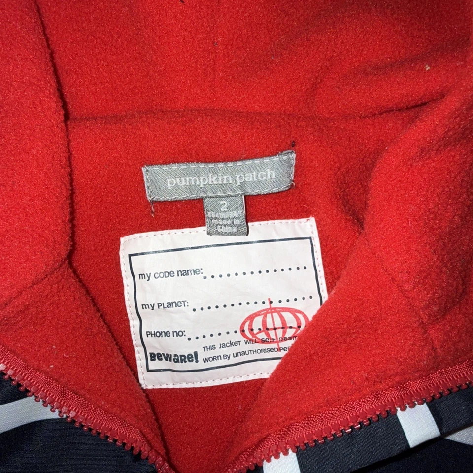 Parche de calabaza | Jersey con capucha a rayas | Bolsillo secreto y resistente al agua | Talla 2 Foto 3 de 4