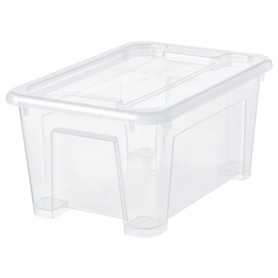 2X IKEA SAMLA Clear Storage Box with Lid 169oz Small Organizer 11x7¾x5½ Inches - Image 2 of 4