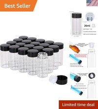 20Ml Clear Glass Vials with Screw Caps and Plastic Stoppers, Small Liquid
