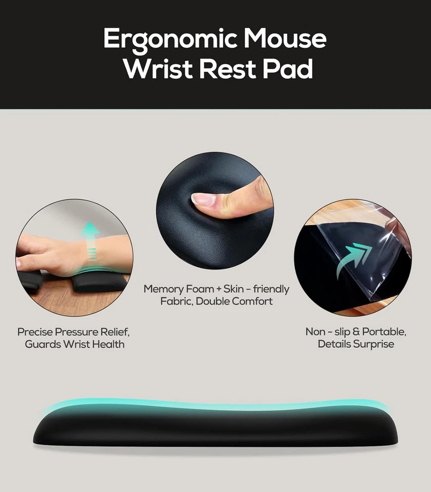 Nulea Wireless Ergonomic 55mm Trackball Mouse w Wrist Rest Adj DPI BT & USB M512 - Image 2 of 4