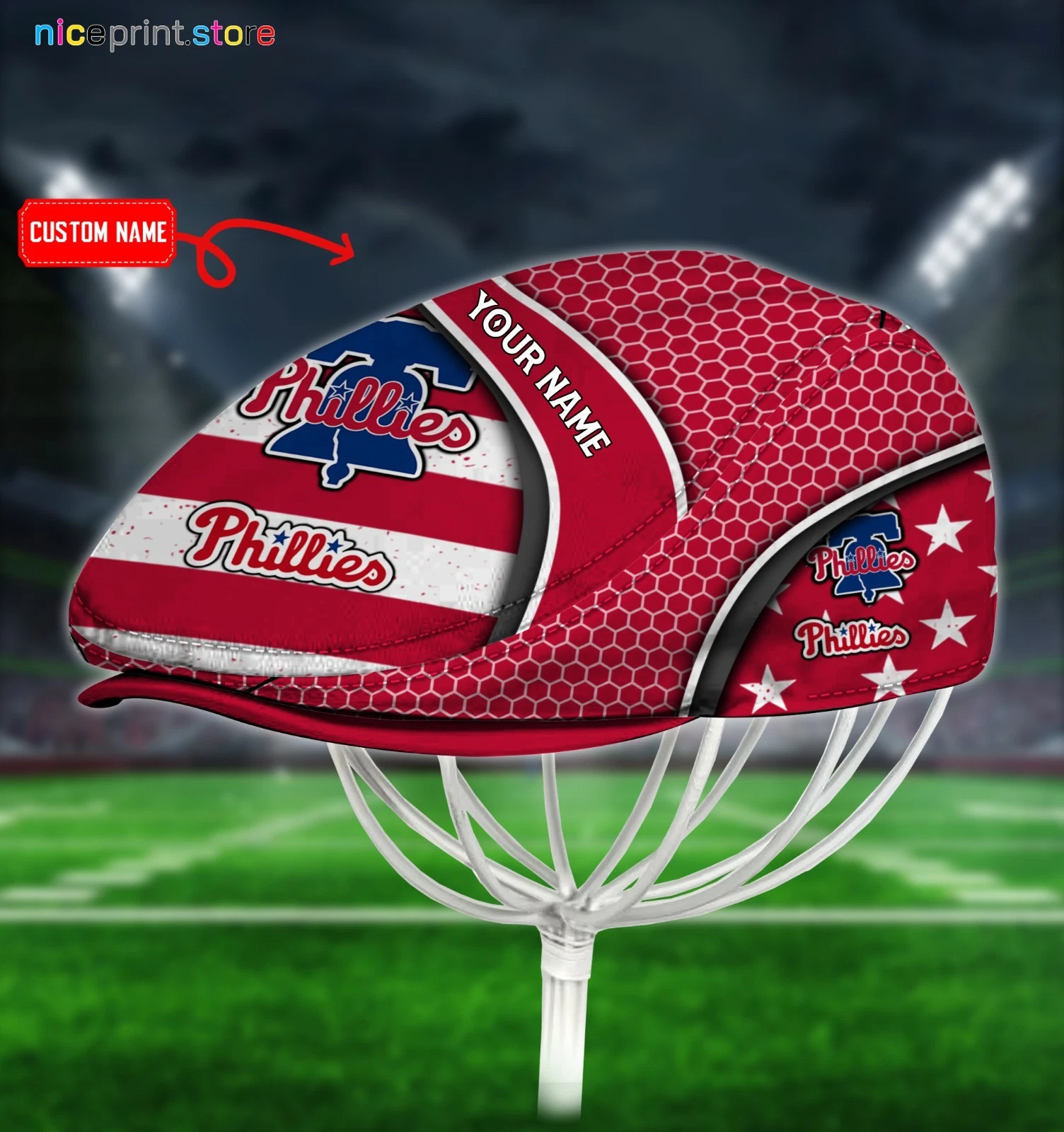 Philadelphia Baseball Team Phillies Jeff Cap Driving Cap Flat Cap Golf Cap