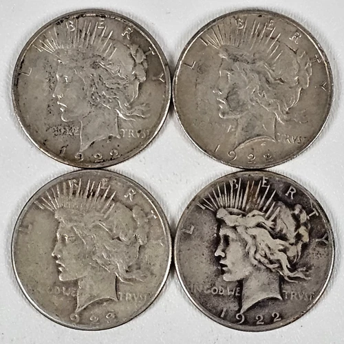 Lot of 4 - 1922 Peace Silver Dollars Free Boxed shipping with Signature USPS