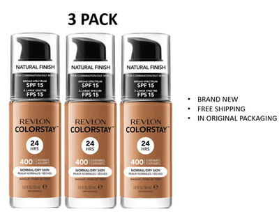 Revlon Colorstay Foundation Normal To Dry Skin 400 Caramel 3 PACK