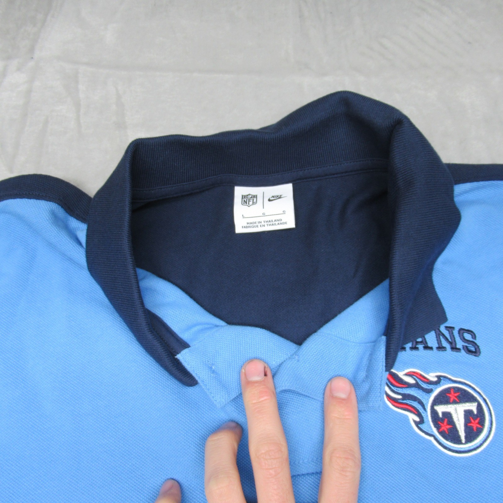 Tennessee Titans Nike Polo Shirt Mens Large Blue NFL DryFit Training Team Golf thumbnail 4