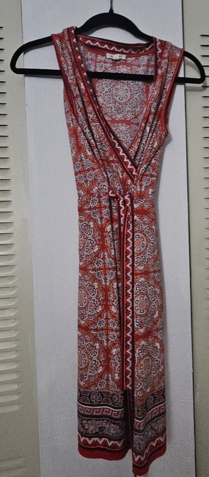 Max Studio Women's Red Boho Pattern Sleeveless  D… - image 1