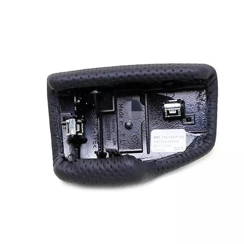 Tampa de botão de câmbio de marchas de couro perfurado para Audi 2017-2022 A4 S4 A5 S5 RS4 RS5 - Imagem 4 de 4