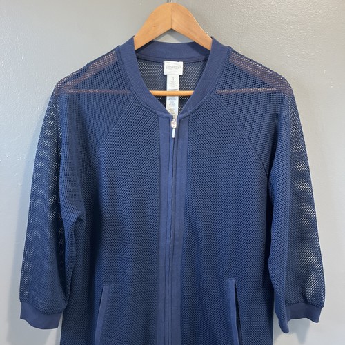 Chico’s Zenergy Mesh Full Zip Jacke Damen 1 M blau 3/4 Arm Taschen - Bild 9 von 13