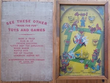 Vintage Poosh-M-Up Jr 4 in 1 Bagatelle  Baseball Tabletop Game Northwestern