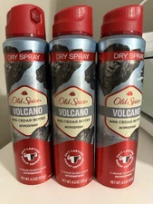 3 PACK Old Spice Antiperspirant & Deodorant Invisible Dry Spray, Volcano, 4.3oz