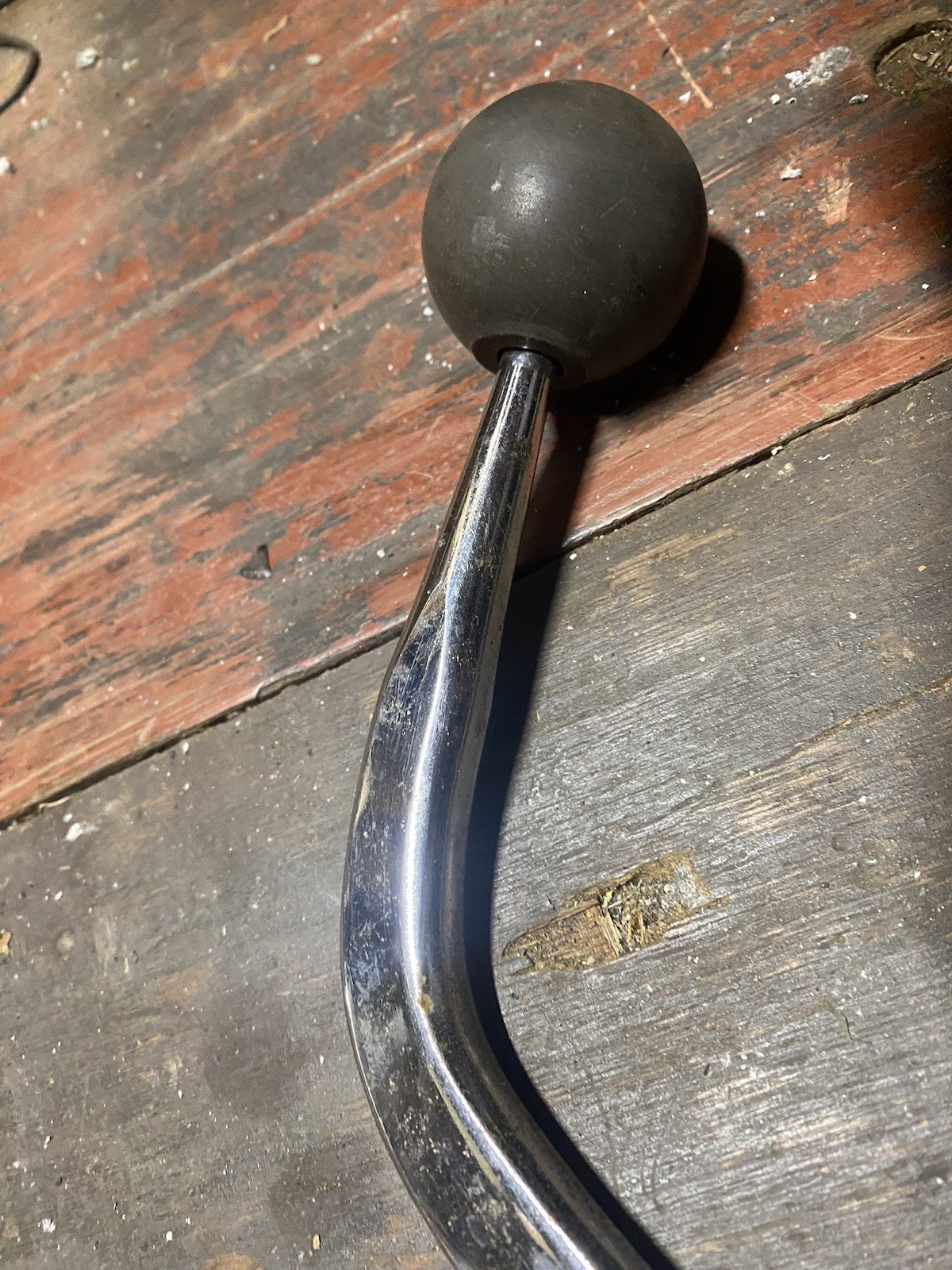 VINTAGE ORIGINAL HURST INDY 3 - SPEED SHIFTER STICK HANDLE CHROME  & KNOB