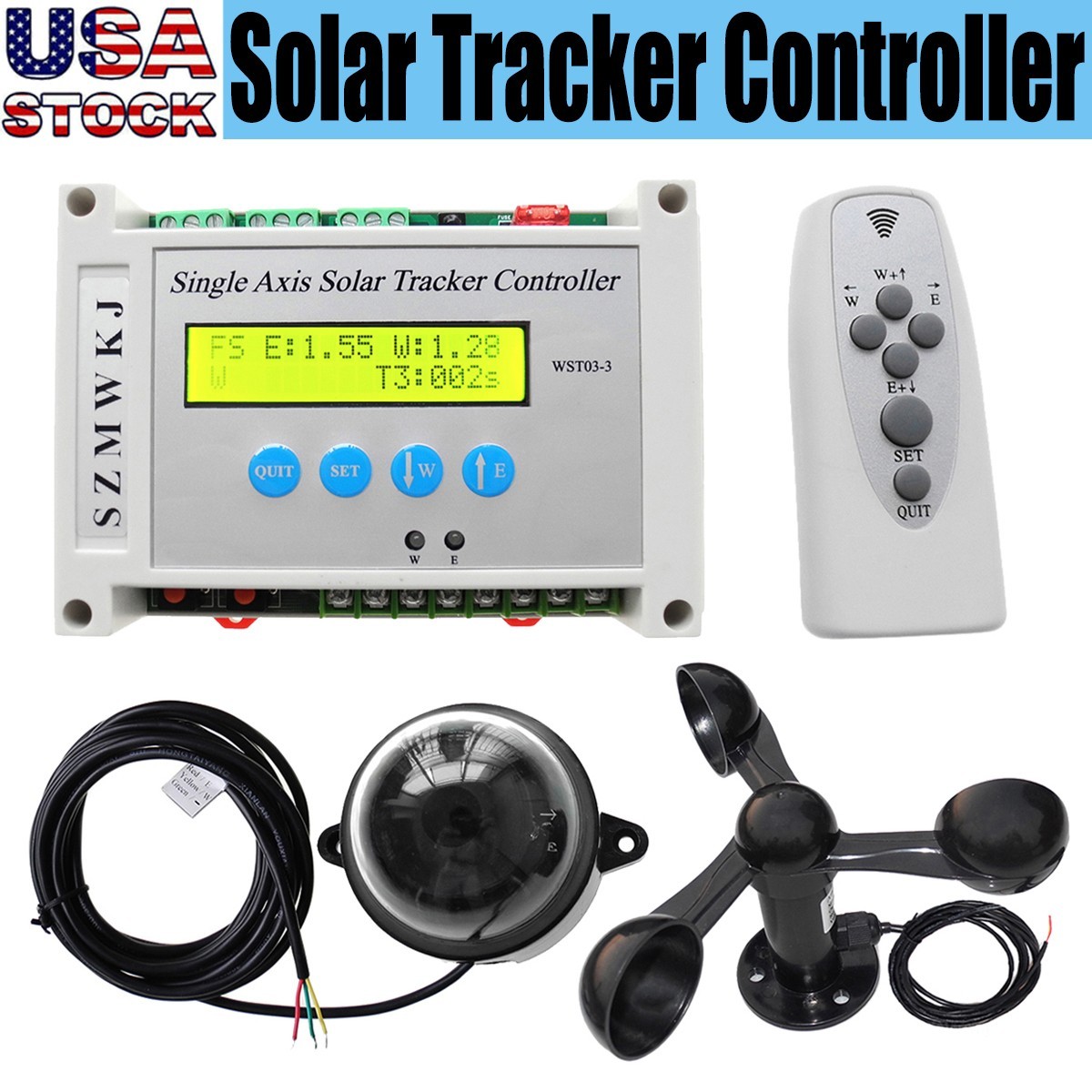 Solar Panel Auto Tracking LCD Single Axis Solar Tracker Cont
