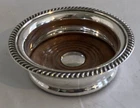Vintage BARKER ELLIS Silver Plated Wine Bottle Coaster Turned Wooden Base