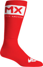 THOR Youth MX Solid Socks Red/White Size 1-6 3431-0661